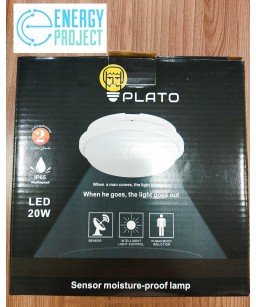 Светильник  LED НПП 20W круг белый с датчиком PLATO
